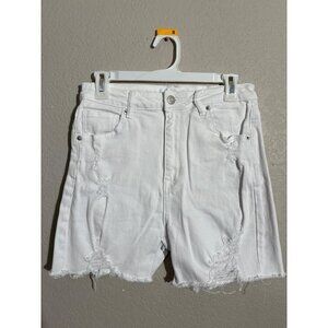 Risen Shorts Womens Size L Jeans White Distressed Frayed Summer Wear